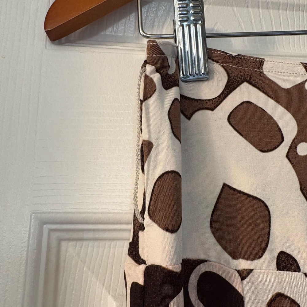 Lapis Brown and Cream Printed Maxi Skirt - Picture 4 of 9